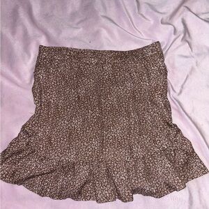 Brown Patterned Women's Skirt